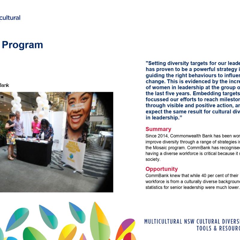 Mosaic Program – Commonwealth Bank