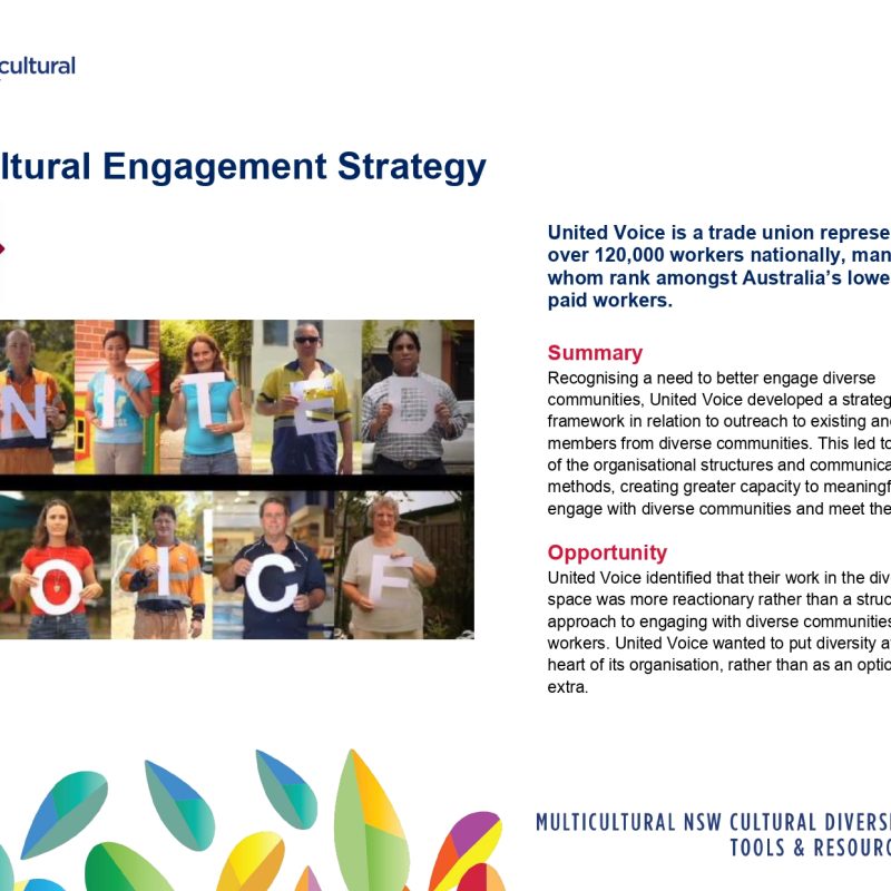 Multicultural Engagement Strategy – United Voice