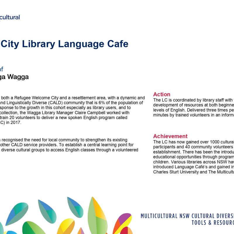 Wagga City Library Language Cafe