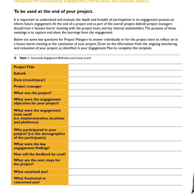 Community Engagement Reflections Template- City of Banyule