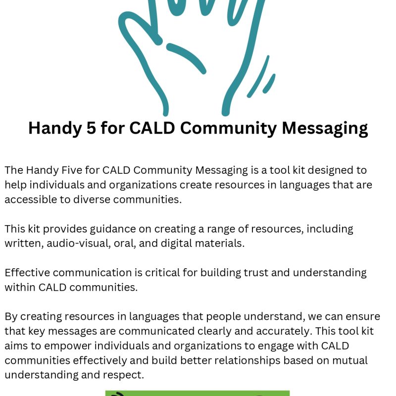 Handy 5 for CALD Community Messaging – Refugee Health Network Queensland