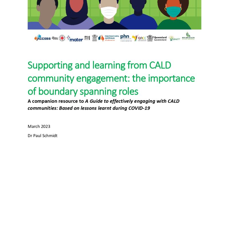 Supporting and learning from CALD community engagement report